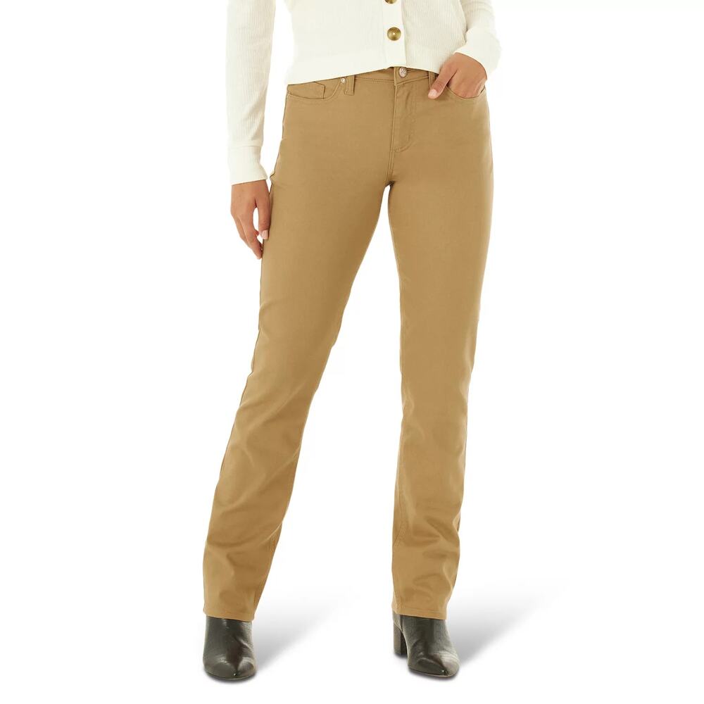NWT Lee Tigers Eye Brown Legendary Mid Rise Straight Leg Jeans Women's 12 Long